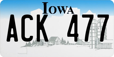 IA license plate ACK477