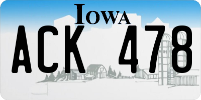 IA license plate ACK478