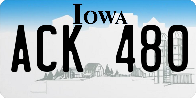 IA license plate ACK480