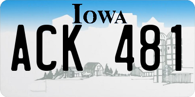 IA license plate ACK481