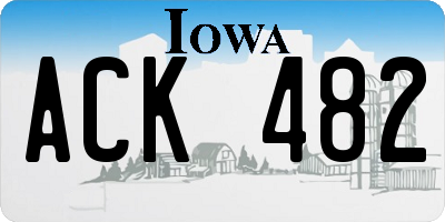 IA license plate ACK482