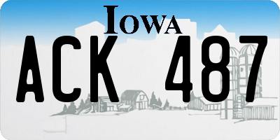 IA license plate ACK487