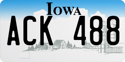 IA license plate ACK488