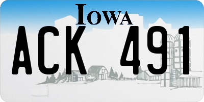 IA license plate ACK491