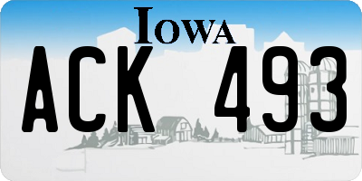 IA license plate ACK493