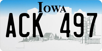 IA license plate ACK497