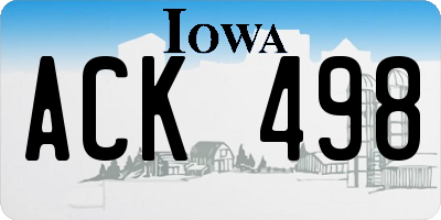 IA license plate ACK498
