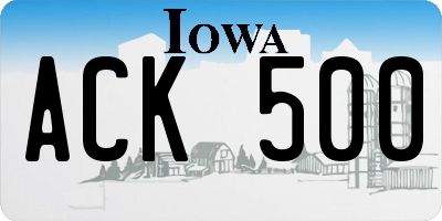 IA license plate ACK500