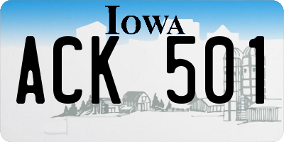 IA license plate ACK501