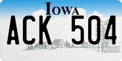 IA license plate ACK504