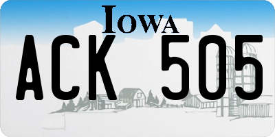 IA license plate ACK505