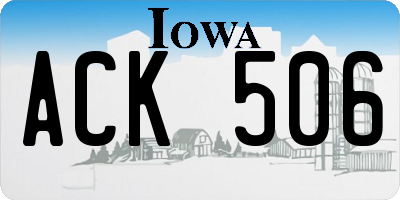 IA license plate ACK506