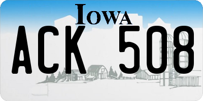 IA license plate ACK508