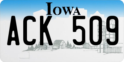 IA license plate ACK509
