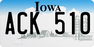 IA license plate ACK510