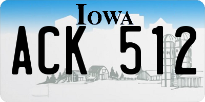 IA license plate ACK512