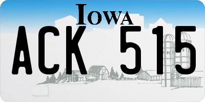 IA license plate ACK515