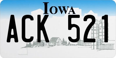 IA license plate ACK521