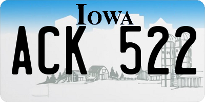 IA license plate ACK522