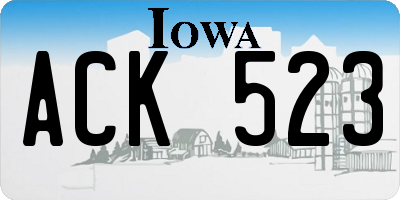 IA license plate ACK523