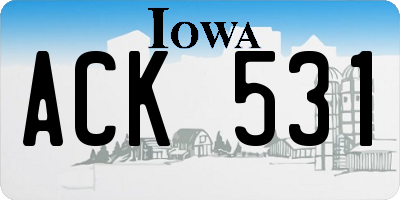 IA license plate ACK531