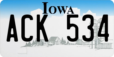 IA license plate ACK534