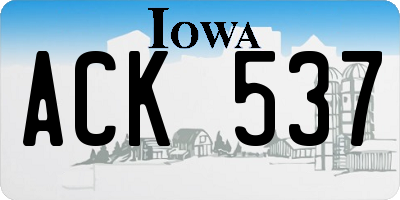 IA license plate ACK537