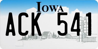IA license plate ACK541