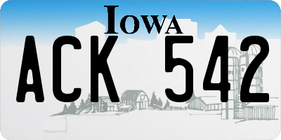 IA license plate ACK542