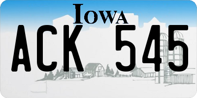 IA license plate ACK545