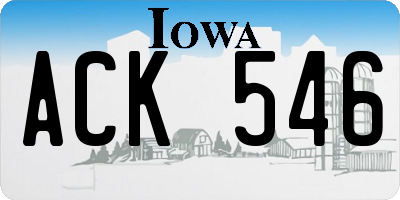 IA license plate ACK546