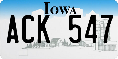 IA license plate ACK547