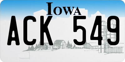 IA license plate ACK549