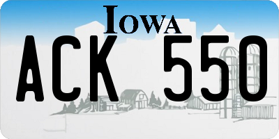 IA license plate ACK550