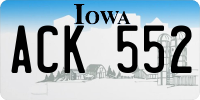 IA license plate ACK552