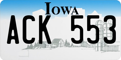 IA license plate ACK553