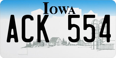 IA license plate ACK554