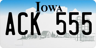 IA license plate ACK555