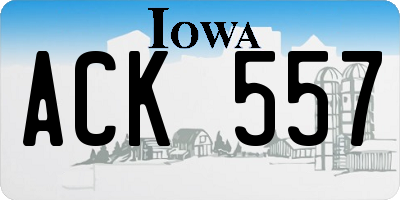 IA license plate ACK557