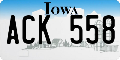 IA license plate ACK558