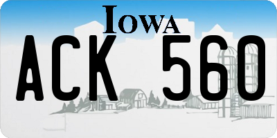 IA license plate ACK560