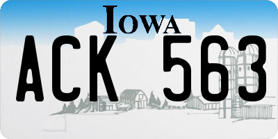 IA license plate ACK563