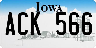 IA license plate ACK566