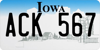 IA license plate ACK567