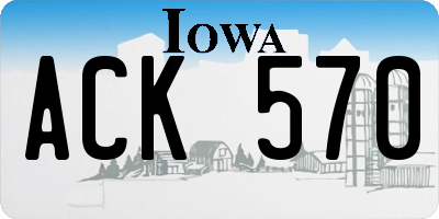 IA license plate ACK570
