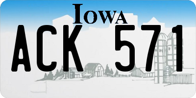 IA license plate ACK571
