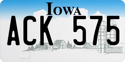 IA license plate ACK575