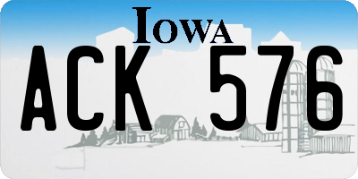 IA license plate ACK576