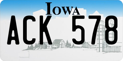 IA license plate ACK578