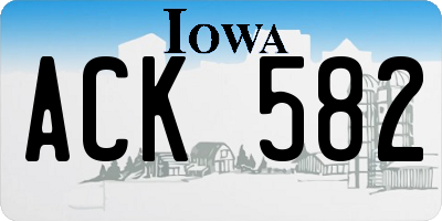 IA license plate ACK582